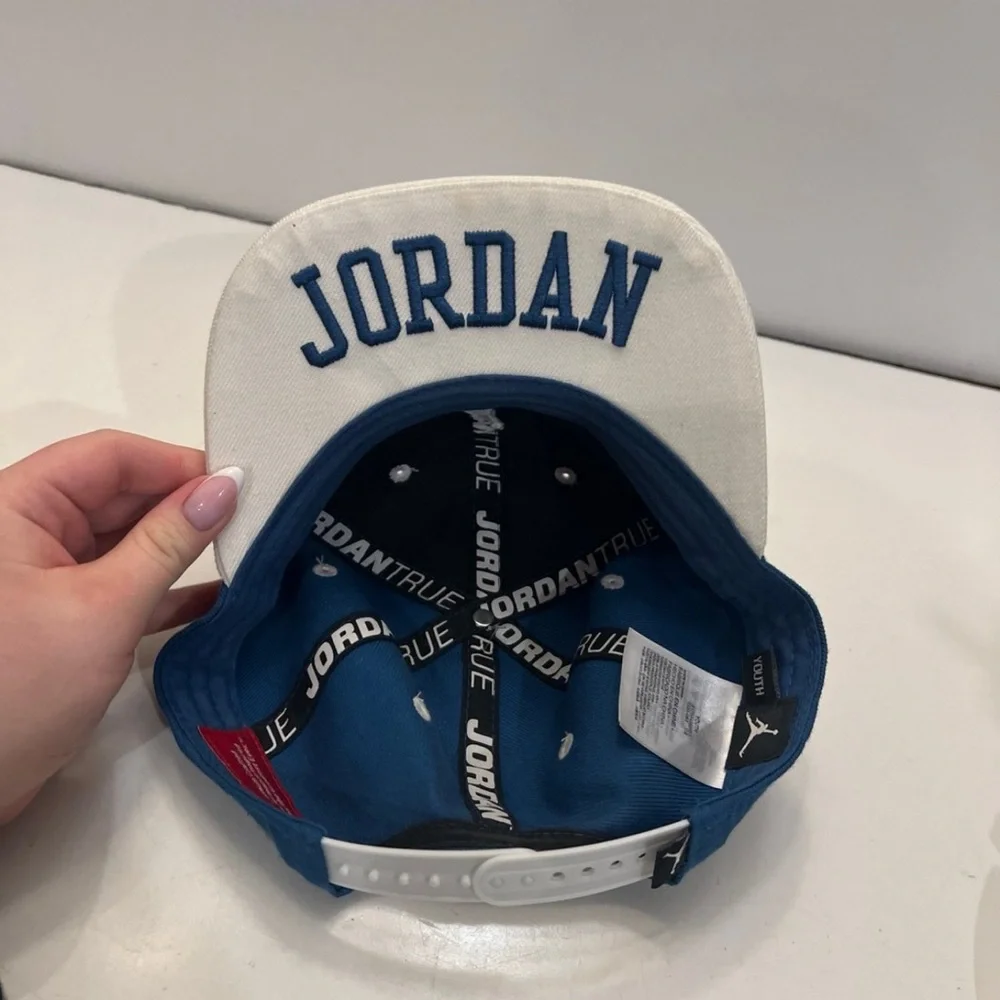 Air Jordan Blue White Unisex youth Adjustable Snapback Ball Cap Jordan T…